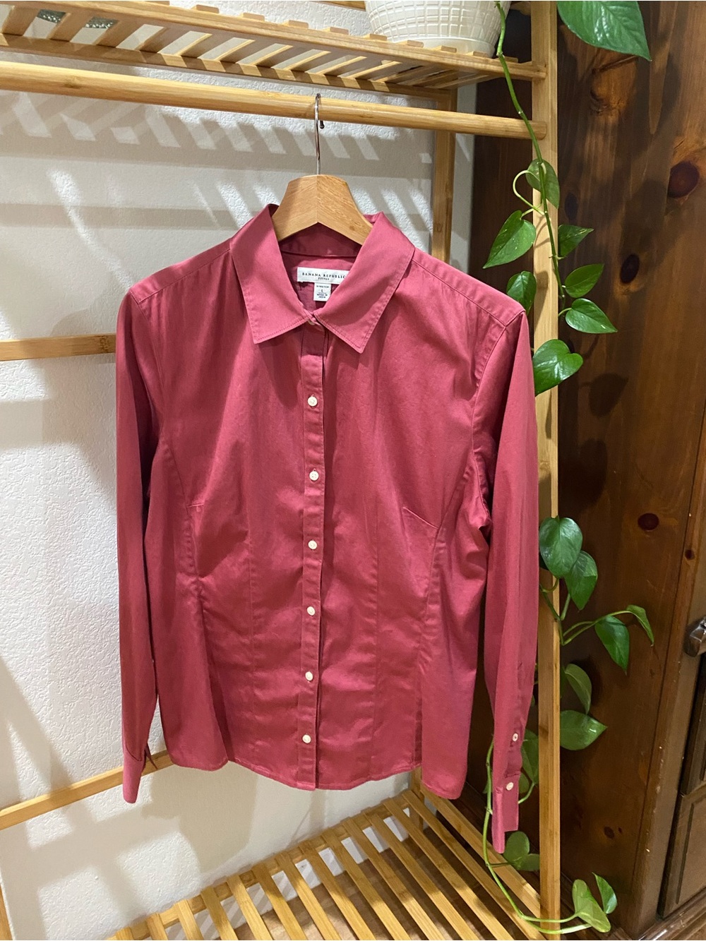 Banana Republic Womens Pink Button-Front Shirt